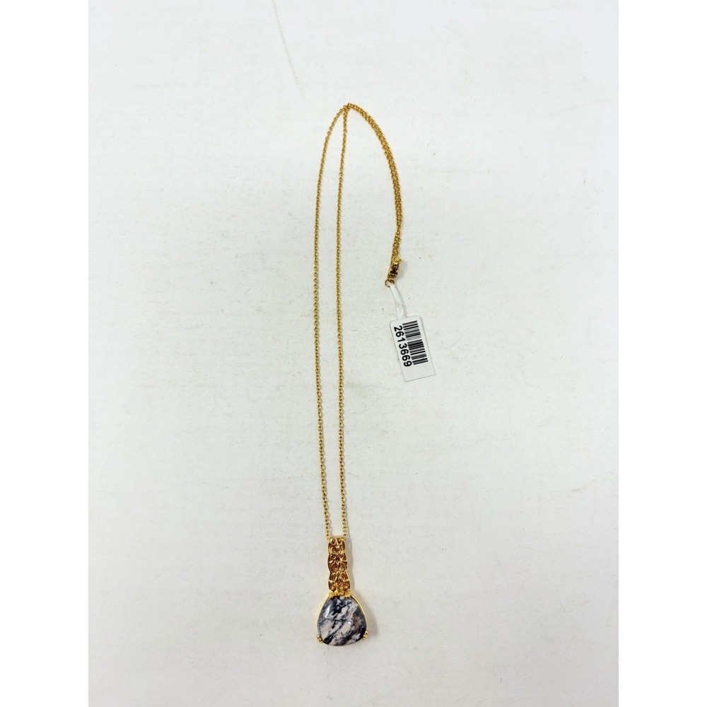 Shop LC Karis Collection Mexican Porcelain Jasper Brass Pendant & Chain 5578